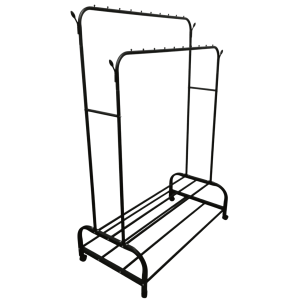 Perchero Barral de pie Doble Ropa 68kg Metal Negro