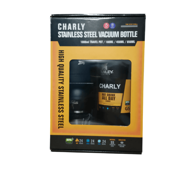 Set Termo 1L charly 4pc acero inoxidable