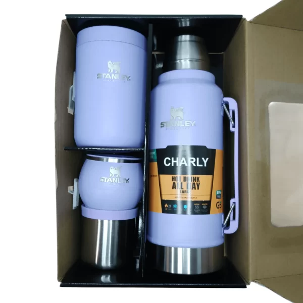 Set Termo 1L charly 4pc acero inoxidable