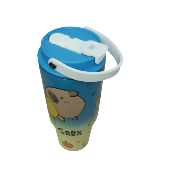 Vaso termico flip straw y tapon 800ml acero inoxidable capibara