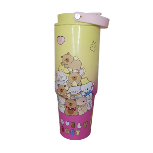 Vaso termico flip straw y tapon 800ml acero inoxidable capibara