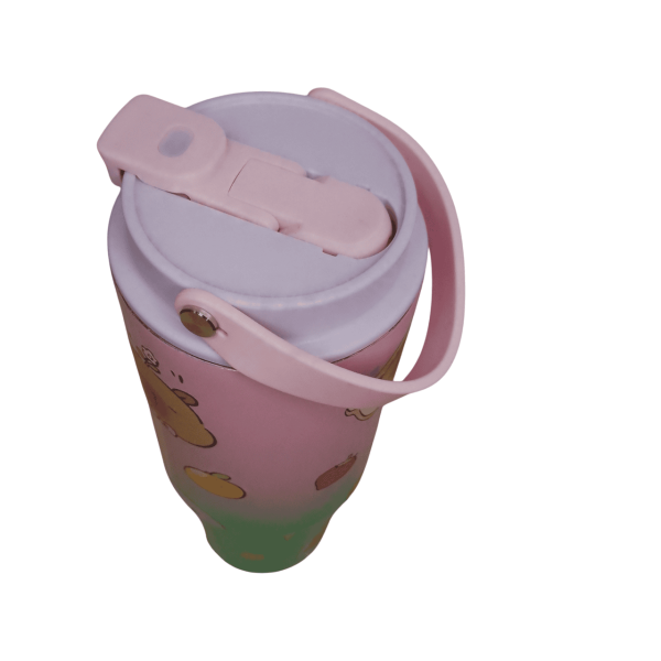 Vaso termico flip straw y tapon 800ml acero inoxidable capibara