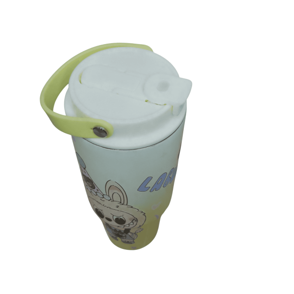 Vaso termico flip straw y tapon 800ml acero inoxidable labubu