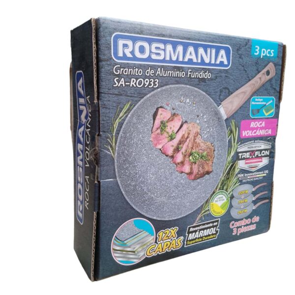 Set Juego de Sarten Rosmania Roca Volcanica 3pc - Imagen 2