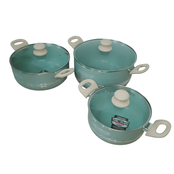 Set Bateria Juego de Ollas 6 Pc Rosmania Roca Volcanica Mf7229a