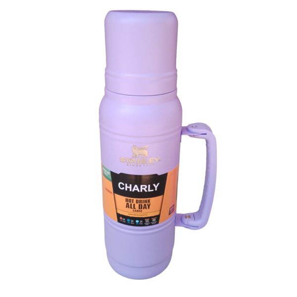 termo simil stanley charly 1L con tapa matera de acero inoxidable