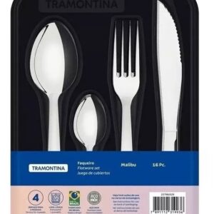 juego Cubiertos Tramontina malibu 16pc Acero Inoxidable